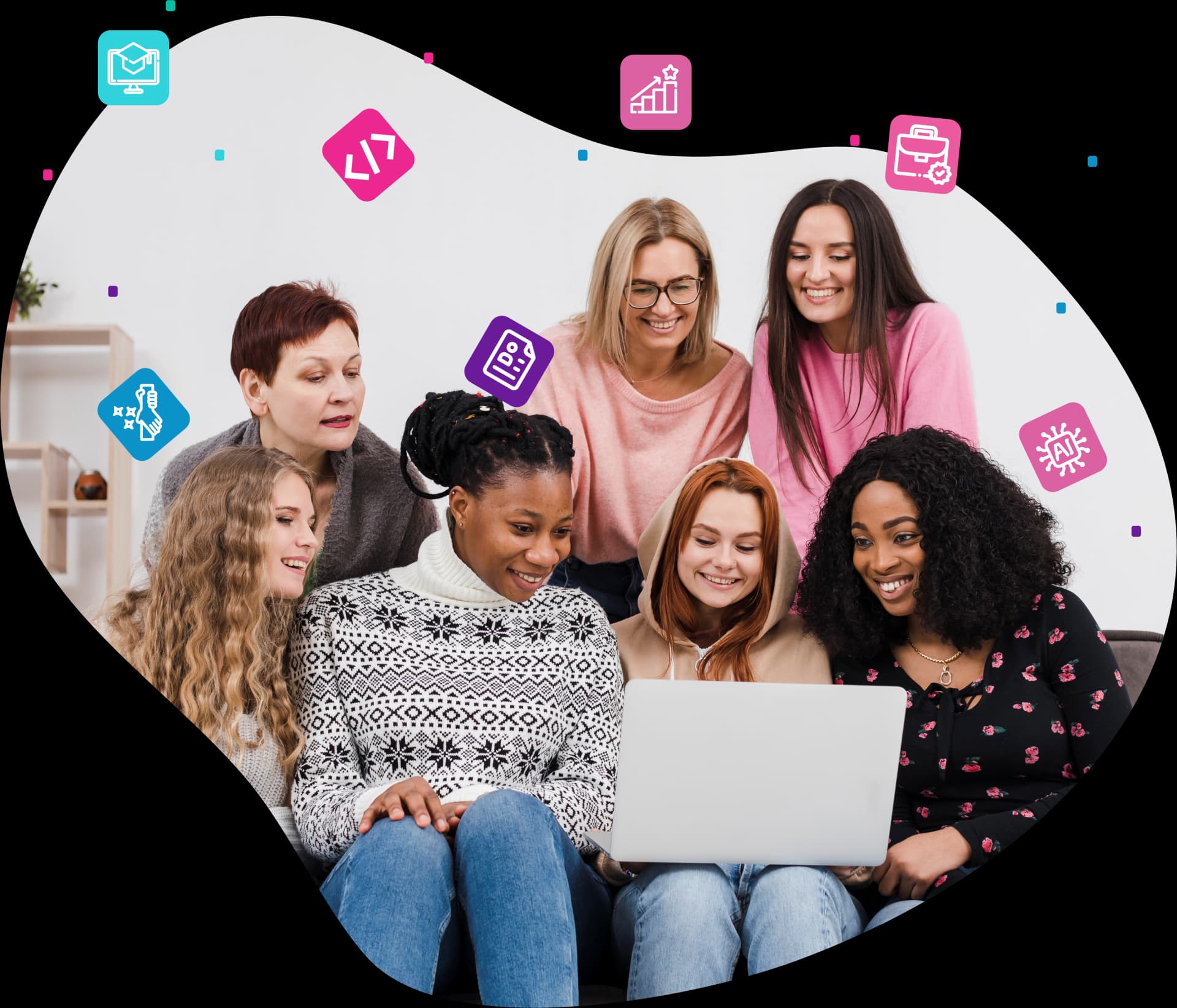 Grupo de mulheres em tecnologia